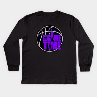 It's Game Time - Purple Kids Long Sleeve T-Shirt